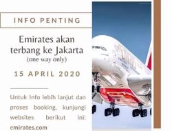 Emirates Lakukan Peberbangan Repatriasi ke Indonesia.