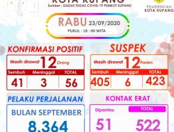 Pasien Covid-19 di Kota Kupang 56 Kasus
