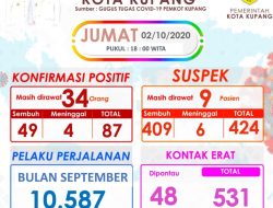 Kasus Covid-19 di Kota Kupang Jadi 87 Kasus