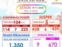 Angka Positif Covid-19 di Kota Kupang 225 Kasus