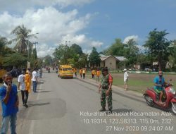 Babinsa Alak Tak Kenal Lelah Himbau Pengguna Jalan Pakai Masker