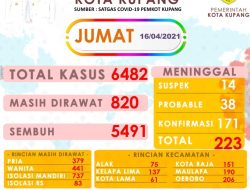 Positif Covid-19 di Kota Kupang Naik 130 Kasus