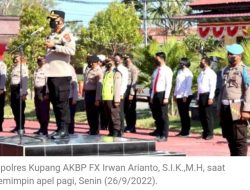Pimpin Apel pagi, Kapolres Kupang Tekankan, Kesiapan Personil Amankan Pilkades Serentak