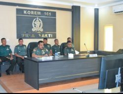 Lewat Vicon, Danrem 161/Wira Sakti, Laporkan Situasi Gunung Lewotobi Laki – Laki kepada Panglima TNI