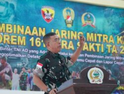 Kolonel Inf Pedro; Berikan Sosialisasi Pembinaan Jaringan Mitra Karib Korem 161/WS