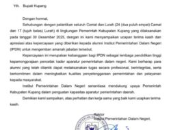 Manfaatkan 41 Alumni IPDN di Birokrasi, Bupati Kupang Dapat Apresiasi Dari Rektor